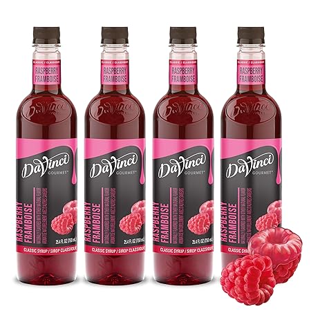 DaVinci Gourmet Classic Raspberry Syrup, 25.4 Fluid Ounces (Pack of 4)