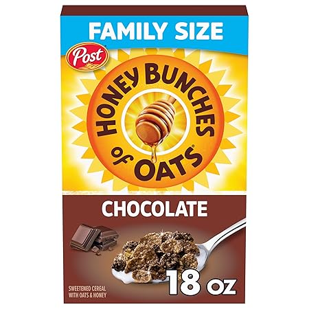 Honey Bunches of Oats Chocolate, Made with Whole Grain Cereal, Breakfast Cereal, 18oz Box