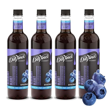 DaVinci Gourmet Sugar-Free Blueberry Syrup, 25.4 Fluid Ounces (Pack of 4)