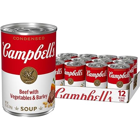 Campbell's Condensed Beef Soup With Vegetables and Barley, 10.5 oz Can (12 Pack)