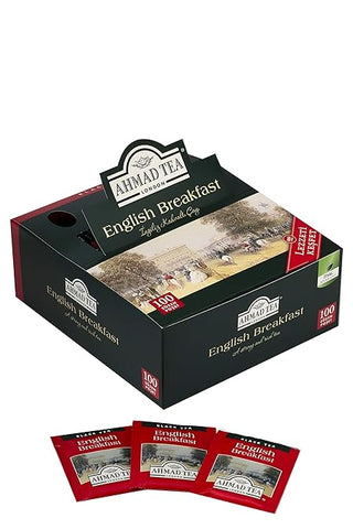 Ahmad Tea Black Tea, English Breakfast Teabags individually wrapped in foil, 100 ct - Caffeinated & Sugar-Free