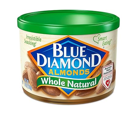 Blue Diamond Almonds, Whole Natural, 6 Ounce (Pack of 12)