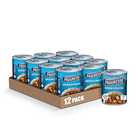 Progresso Traditional, Chicken and Wild Rice Soup, Gluten Free, 19 oz. (Pack of 12)
