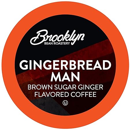 Brooklyn Beans Gingerbread Man Coffee Pods - Compatible with Keurig K Cup Brewers Including 2.0 Machines, 40 Count, Festive Gingerbread Flavored Coffee