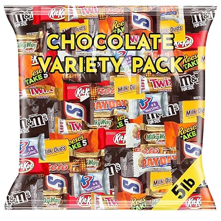 Halloween Assorted Chocolate Variety Pack 5 lb – Trick-or-Treat Ready Candy Mix – Individually Wrapped Premium Name-Brand Chocolates for Parties, Gifts & Sharing