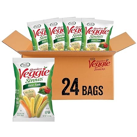 Sensible Portions Garden Veggie Snacks - Veggie Straws, Snack Size, Sea Salt, 1 Oz (Pack of 24)