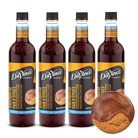 DaVinci Gourmet Sugar-Free Gingerbread Syrup, 25.4 Fluid Ounces (Pack of 4)