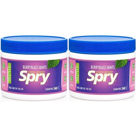 Spry Xylitol Berry Blast Mints Sugar Free Candy - Promote Oral Health, Increase Saliva Production, Stop Bad Breath, Non-GMO, Gluten-Free, 240 Count (Pack of 2)