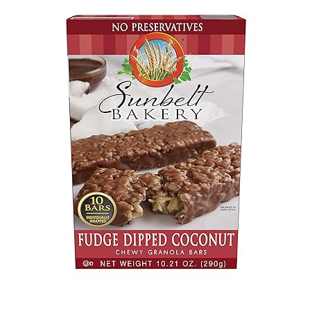 Sunbelt Bakery Fudge Dipped Coconut Chewy Granola Bars, 80-1.0 OZ Bars (8 Boxes)