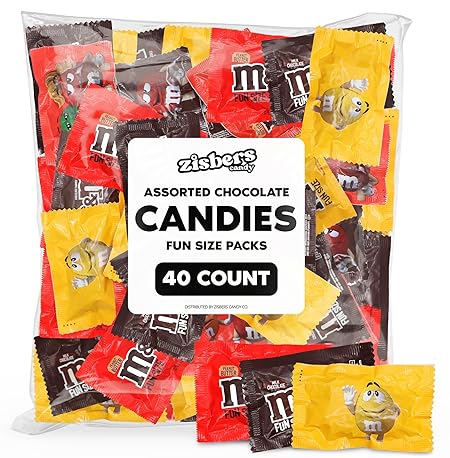 Bulk Assorted Chocolate Candy Fun Size Packs - 40 Count Individually Wrapped Variety Flavors Milk Chocolate, Peanuts, Peanut Butter, Candy Treats for Parties, Pinatas, Office Snacks, and Candy Buffets