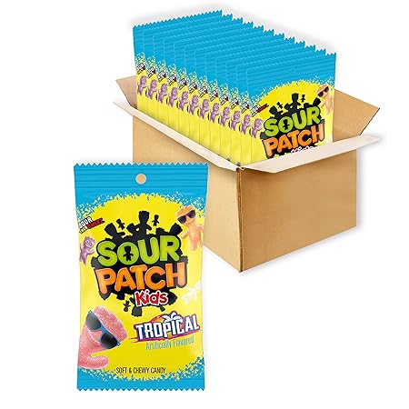 SOUR PATCH KIDS Tropical Soft & Chewy Candy, Bulk Candy, 12-8 oz Bags