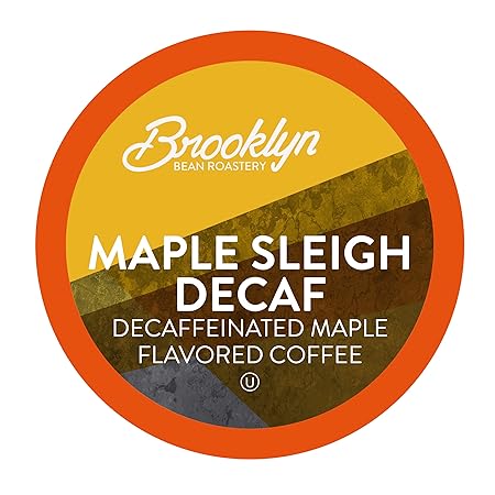 Brooklyn Beans Coffee Pods, Maple Sleigh Decaf - Compatible with Keurig K Cup Brewers Including 2.0 Machines, 40 Count, Maple Flavored