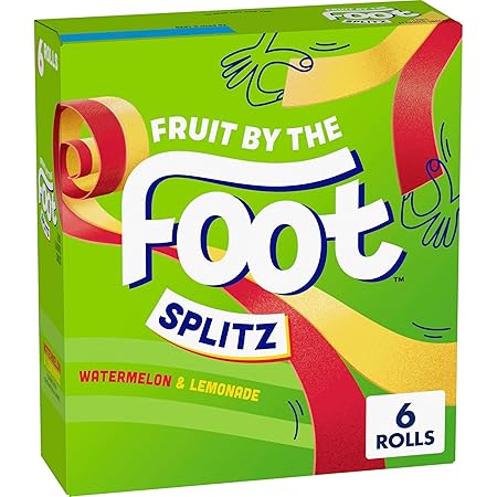 Fruit By The Foot Splitz Fruit Flavored Snacks, Watermelon and Lemonade, 6 Rolls, 4.5 oz