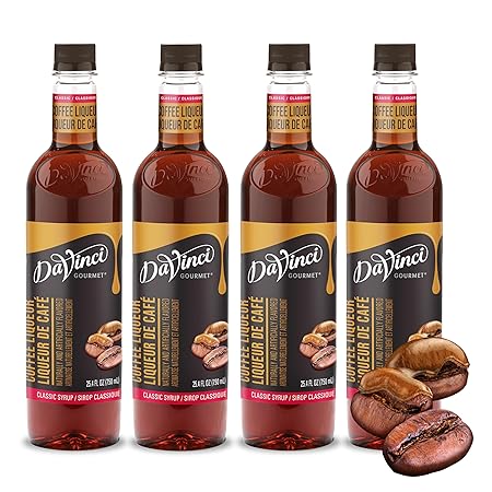 DaVinci Gourmet Classic Coffee Liqueur Syrup, 25.4 Fluid Ounces (Pack of 4)