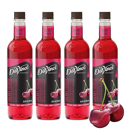 DaVinci Gourmet Classic Cherry Syrup, 25.4 Fluid Ounces (Pack of 4)