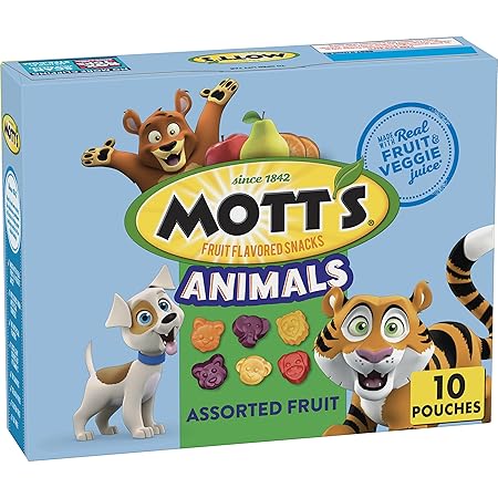 Mott's Fruit Flavored Snacks, Animals Assorted Fruit, Gluten Free Snack, 10 Ct, 8 oz