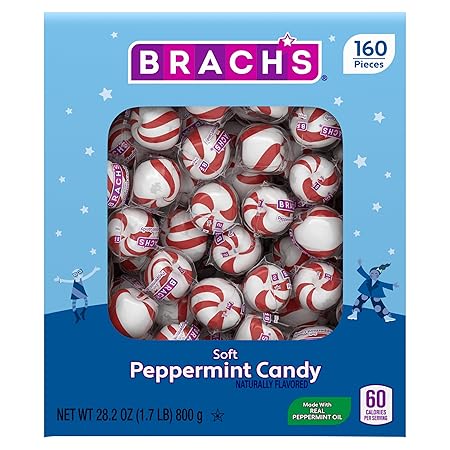 Brach's Soft Peppermint Candy, Individually Wrapped Pieces, 28.2 oz (160 Count)