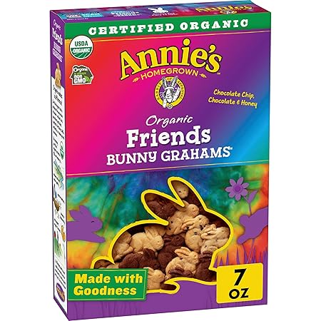 Annie's Friends Organic Bunny Graham Snacks, Chocolate Chip, Chocolate, and Honey, 7 oz