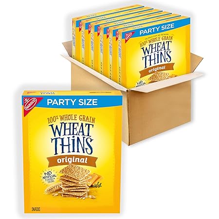 Wheat Thins Original Whole Grain Wheat Crackers, Party Size, 6 - 20 oz Boxes