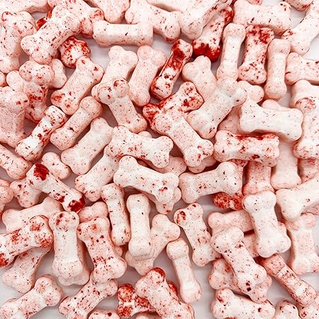 Bloody Dog Bones Candy-Spooky Hard Candies Cake Cupcake Toppers Cookie Dessert Sprinkles Decorations 2.8oz