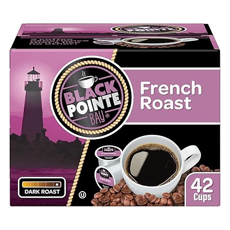 Black Pointe Bay Coffee French Roast, Dark Roast, 42 Count, Single Serve Coffee Pods for Keurig K-Cup Brewers