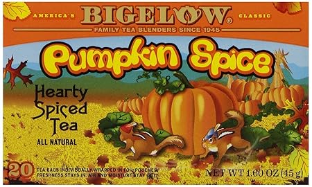 Bigelow Tea Pumpkin Spice Black Tea Bags, 20 Count