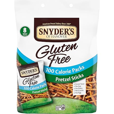 Snyder's of Hanover Gluten Free Pretzel Sticks, 100 Calorie Individual Packs, 8 Ct