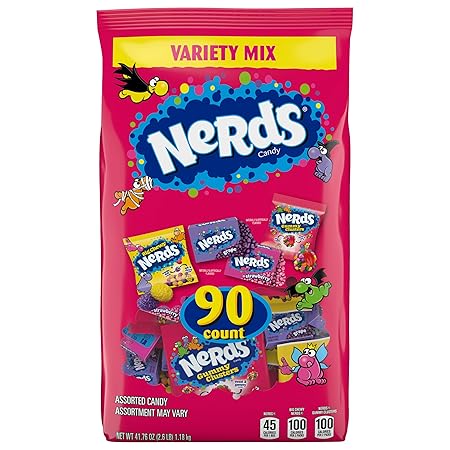 Nerds Assorted Halloween Trick or Treat Candy Mix, 90ct Bag