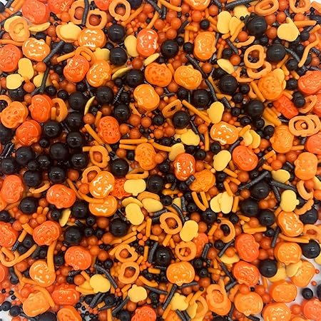 Halloween Sprinkles I 3.5 oz I Orange And Black I Pumpkin Sprinkle I Cake Cupcake Toppers Cookie Dessert Decorations