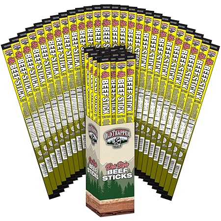 Old Trapper Deli-Style Sausage Sticks, Teriyaki Flavor, 1.75-Ounce Individually Wrapped Packages, 10 Grams of Protein per Serving (Pack of 26)