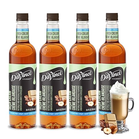 DaVinci Gourmet Sugar-Free Irish Cream Syrup, 25.4 Fluid Ounces (Pack of 4)