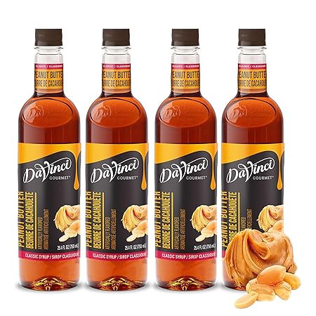 DaVinci Gourmet Classic Peanut Butter Syrup, 25.4 Fluid Ounces (Pack of 4)