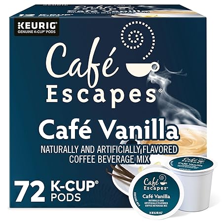 Cafe Escapes Cafe Vanilla Keurig Single-Serve K-Cup Pods, 72 Count