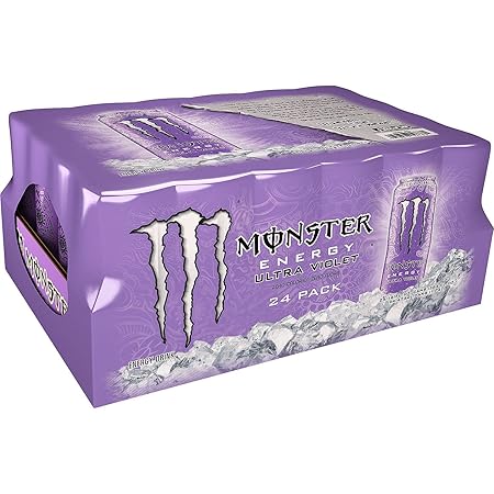 Monster Energy Ultra Violet, Sugar Free Energy Drink, 16 Ounce (Pack of 24)