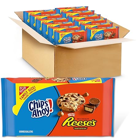 CHIPS AHOY! Reese’s Peanut Butter Cup Chocolate Chip Cookies, Family Size, 12 - 14.25 oz Packs