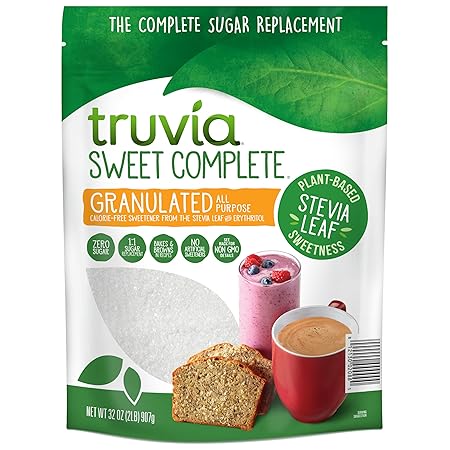 Truvia Sweet Complete Zero-Calorie Granulated All-Purpose Stevia Leaf Sweetener, 32 oz Bag