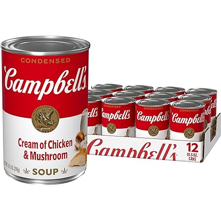 Campbell's Condensed Cream of Chicken and Mushroom Soup, 10.5 oz Can (12 Pack)