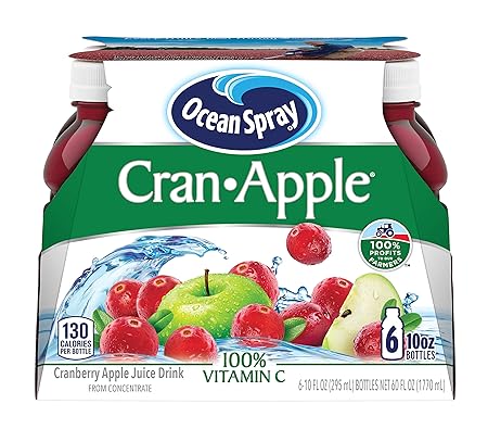Ocean Spray® Cran-Apple™ Cranberry Apple Juice Drinks, 10 Fl Oz Bottles, 6 Count (Pack of 1)