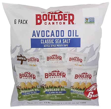 Boulder Canyon, Chip Potato Avocado Oil Sea Salt 7.5oz, (Pack of 8)