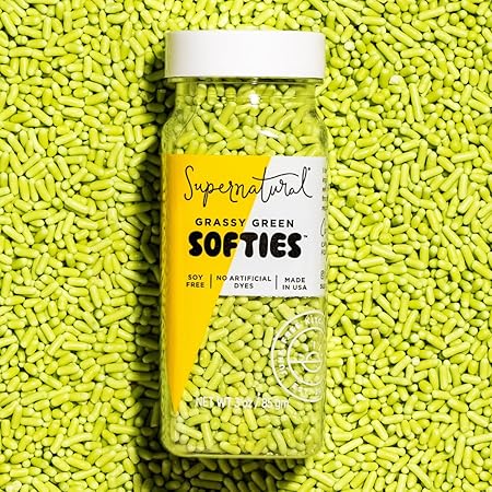 Supernatural Grassy Green Softies Natural Sprinkles, Dye-Free, Soy Free, Gluten Free, Vegan, Made in USA, 3oz