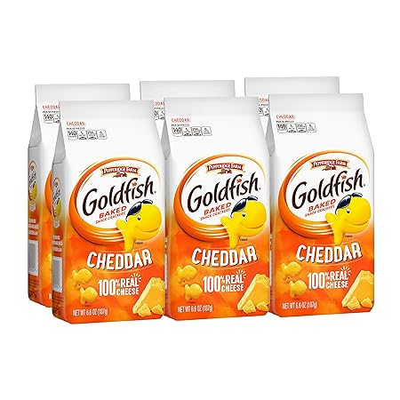 Goldfish Cheddar Crackers, Snack Crackers, 6.6 oz. bag, 6 CT box