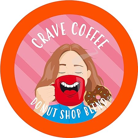 Crave Beverages Donut Shop - Medium Roast Coffee Pods for Keurig K Cup Brewers, 40 Count