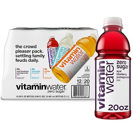 vitaminwater zero variety pack nutrient enhanced water w/ vitamins, 20 fl oz, 12 Pack