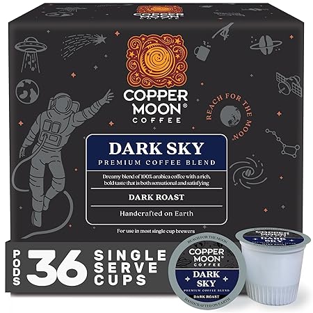 Copper Moon Single Serve Coffee Pods for Keurig K-Cup Brewers, Dark Roast, Dark Sky Blend, 36 Count