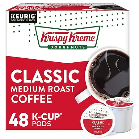 Krispy Kreme Doughnuts Classic, Keurig Single Serve K-Cup Pods, Medium Roast Coffee 48 Count