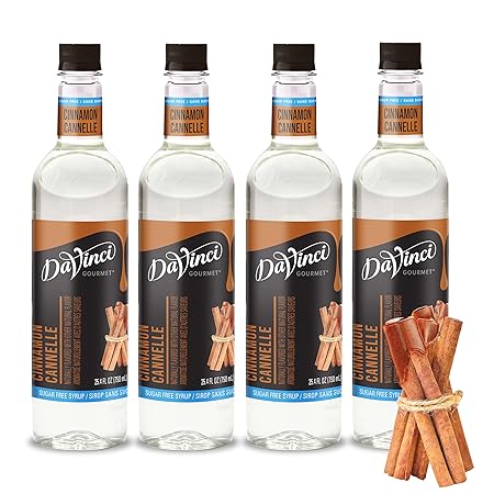 DaVinci Gourmet Sugar-Free Cinnamon Syrup, 25.4 Ounce (Pack of 4)