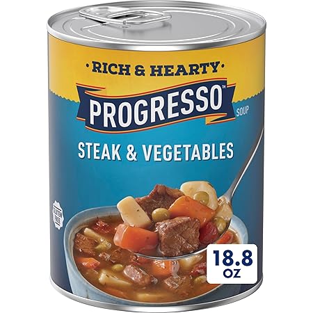 Progresso Rich & Hearty, Steak & Vegetables Canned Soup, Gluten Free, 18.8 oz.