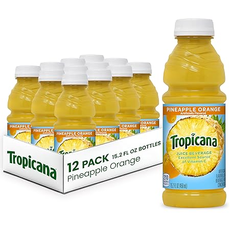 Tropicana Juice Drink, 15.2 Bottles, Pineapple Orange, 15.2 Oz (Pack of 12)