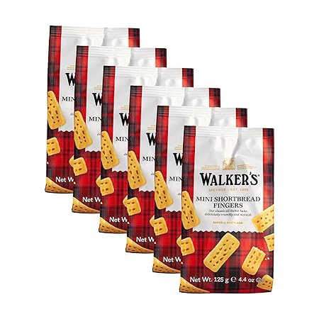 Walker’s All-Butter Shortbread Mini Fingers - 4.4 Oz Bags (Pack of 6) - Authentic Shortbread Cookies from Scotland