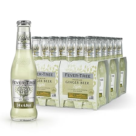 Fever-Tree Light Ginger Beer, 6.8 fl oz (24 Bottles) Lower in Calories, No Artificial Sweeteners, Flavorings or Preservatives